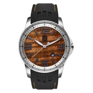 The Surfrider Koa Wood Watch - Silver